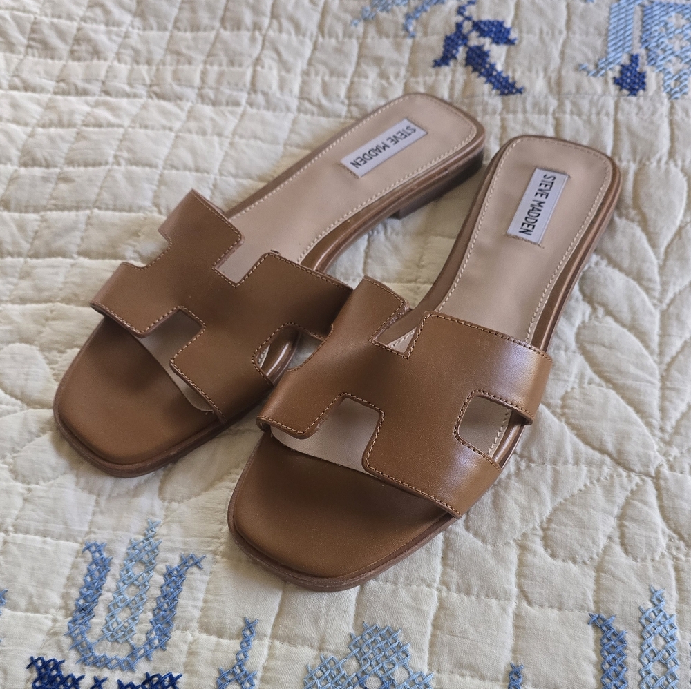 Steve Madden Camel Slide Sandals
